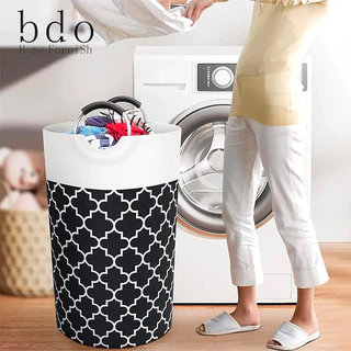 Giỏ đựng đồ giặt có thể gập lại BDO Tay cầm bằng nhôm Túi đựng đồ dày chống thấm nước di động để sắp xếp giỏ giặt bẩn
