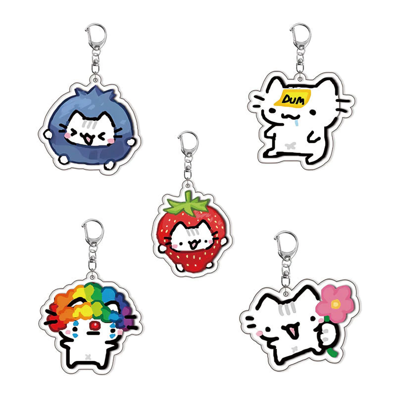 5 Loại Mèo Acrylic Hai Lớp Anime Móc Khóa Dễ Thương Sáng Tạo Mặt Dây Chuyền nlp
