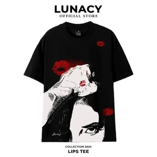 HOT Áo thun tay lỡ Lips phông Unisex nam nữ Cotton oversize form rộng LUNACY