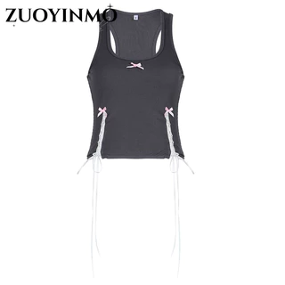 ZUOYINMO Áo 2 dây áo ba lỗ Thời trang hàn quốc thanh lịch sang trọng phong cách trendy WCS2440QOP 16Z240416