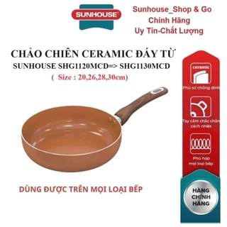 Chảo chống dính Ceramic đáy từ SUNHOUSE SHG1120MCD,SHG1126MCD,SHG1128MCD,SHG1130MCD