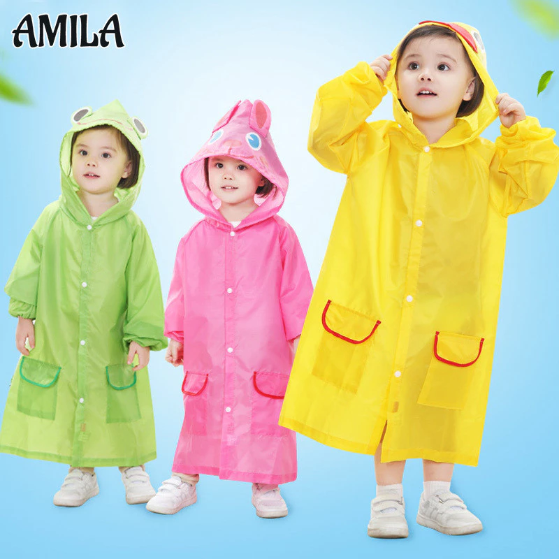 Áo mưa trẻ em Phim hoạt hình Poncho dễ thương Phong cách Cape dành cho học sinh tiểu học Thiết bị đi mưa