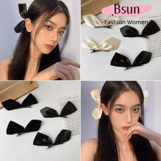 Bsuns 2 Cái / bộ Nơ Kẹp Tóc, Satin Chắc Chắn Nơ Bobby Kẹp Tóc, Thanh Lịch Ruy Băng Phụ Kiện Tóc Barrettes Kẹp Tóc Bé Gái