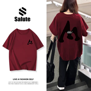 Áo phông fashion nữ  local brand Salute cổ tròn  bigsize Đỏ mận áo thun nữ in hình fashion unisex Y0831