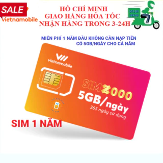 Sim data 4G vào mạng 1 năm, có sẵn 12 tháng không cần nạp tiền 5GB/Ngày chỉ việc sử dụng TOP