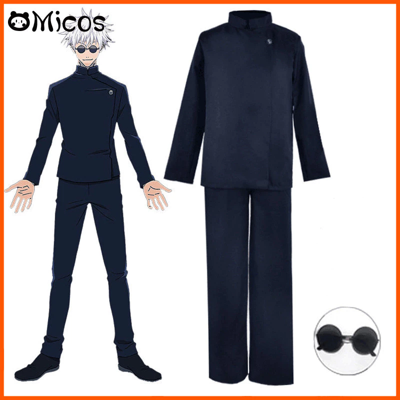 Satoru Cosplay Đồng Phục Jujutsu Kaisen Gojo Satoru Trang Phục Hóa Trang Trung Học Đồng Phục Tóc Giả Phù Hợp Với Halloween Trang Phục Cho Nam