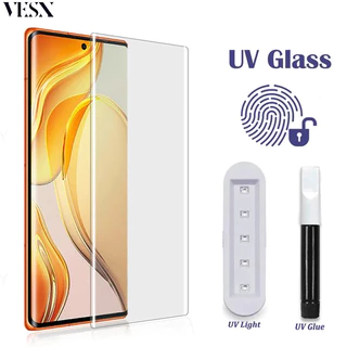 Dán keo UV cao cấp Kính cường lực màn cong Cho Tecno Spark 20 Phantom X2 X Pro+ Pro Plus 4G 5G 2024