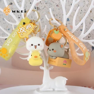 Mkeb Móc Khóa Mèo Mitao Dễ Thương, Phụ Kiện Chìa Khóa Ô Tô Móc Khóa Mèo, Đồ Chơi Mô Hình Kawaii PVC Vòng Chìa Khóa Hoạt Hình Mèo Móc Khóa Phụ Kiện Ba Lô