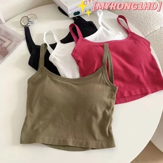 Myrong1hd Camisole, Áo nữ không tay cay, Thời trang có miếng đệm ngực hở lưng Hip Hop mùa hè Tube Top nữ