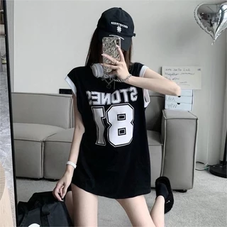 Áo tanktop in số 81 cổ tròn