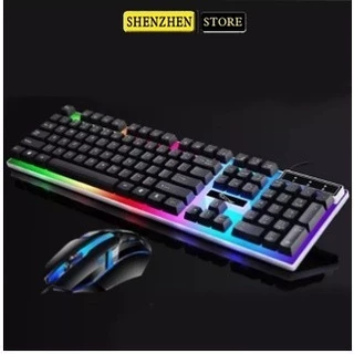 Bàn phím giả cơ gaming G21 G21B kèm chuột Led 7 màu chuyên dùng cho máy tính PC và Laptop