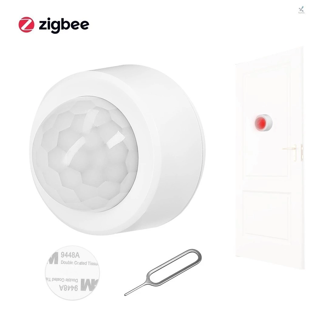 Cảm biến chuyển động ZigBee PIR Máy dò hồng ngoại cơ thể người không dây 120° Hỗ trợ phát hiện góc rộng Thiết bị gia đình Liên kết thông minh APP Cảnh báo Zigbee Hub cần thiết cho trong nhà & ngoài trời