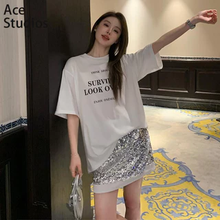 Ace Studios áo phông áo thun nữ croptop baby tee xu hướng hàn quốc Hàn Phong Đơn giản WCS2440UYK 16Z240419