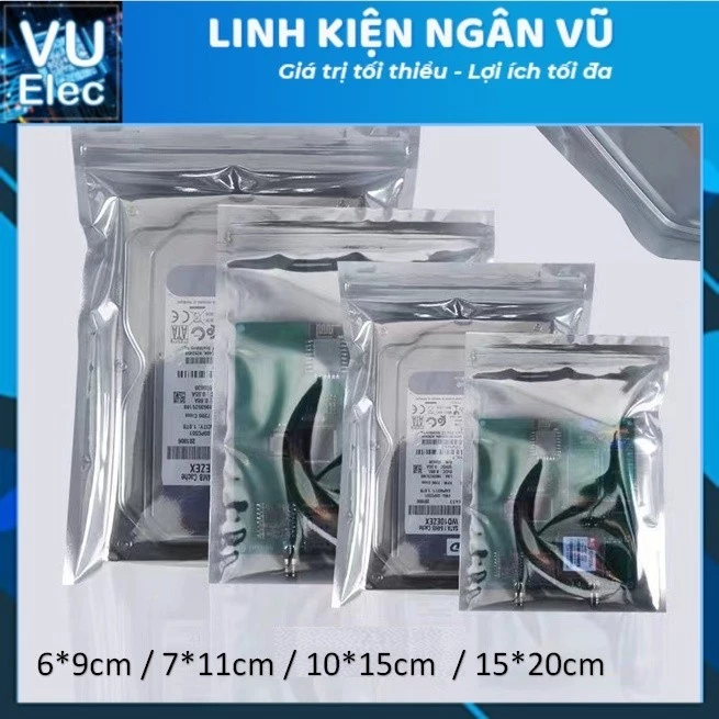 [Có Hóa Đơn]Set 100 Túi Zip Đựng Vật Dụng Chống Tĩnh Điện
