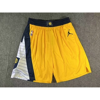 Quần Short Nam 23 / 24 Pacers Áo Bóng Rổ Haliburton Màu Vàng Vận Động Viên Đáy