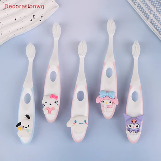 Trang tríwq Sanrio Bàn chải đánh răng mềm Hello Kitty MyMelody Cinnamoroll Trẻ em Bàn chải chăm sóc răng miệng Di động Làm sạch sâu Bàn chải mềm mới