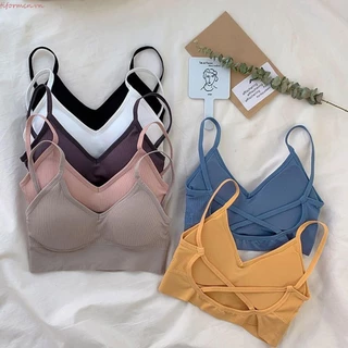 Tiformen Liền Mạch Camisoles Sling Top Bustier Top Thời Trang Mỏng Dây Đeo Vai Màu Trơn Làm Đẹp Lưng Xe Tăng Áo Ngực Áo Vest Bé Gái Áo Ngực