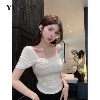 YUNFAN Áo Sơ Mi áo sơ mi nữ áo kiểu hàn quốc Định hình xu hướng dramatic rực rỡ may đo WCS2440S83 16Z240418