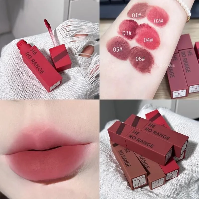 Herorange Lip Gloss Matte Velvet Dưỡng ẩm Chống nước Lâu trôi Không dễ phai Son môi đẹp