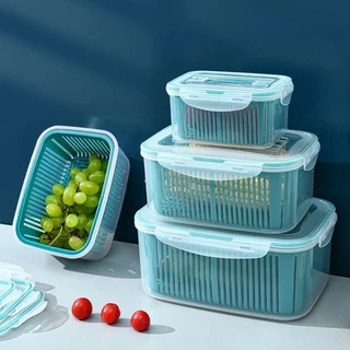 [Rẻ Vô Địch] Bộ 5 hộp đựng thực phẩm bảo quản tủ lạnh đa năng có nắp đậy cao cấp - Set 5 hộp rổ đựng rau quả để tủ lạnh.