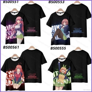 The Quintuplets Áo Thun Anime Cosplay Tee Nakano Miku Harajuku 3d Áo Sơ Mi Tay Ngắn Áo Plus Kích Thước