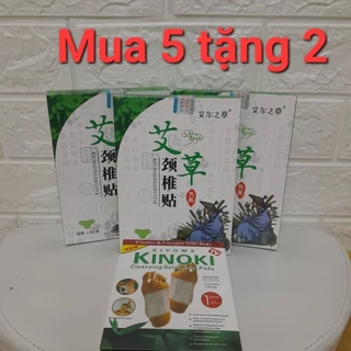 [Mua 5-Tặng 2] Miếng Dán Thải Độc Vai Gáy Ngải Cứu Hộp 12 Miếng Giúp Ngủ Ngon Giảm Nhức Mỏi Vai Gáy