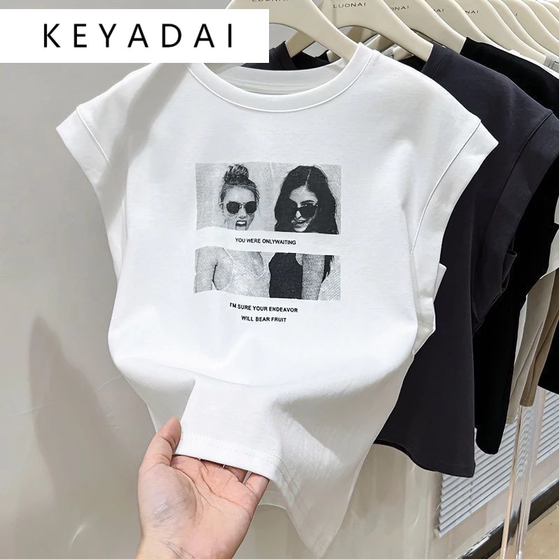 KEYADAI áo phông áo thun nữ croptop baby tee Trendy Fashion Hàn Phong Stylish WTX2450R0T 22Z240527