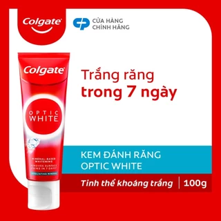 [HB gift] Kem Đánh Răng Colgate trắng răng Optic White Exfoliating Mineral cho răng sáng bóng 100g/tuýp