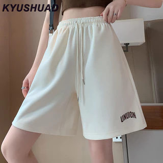 Kyushuad Quần short thể thao nữ quần short mùa hè quần ống rộng