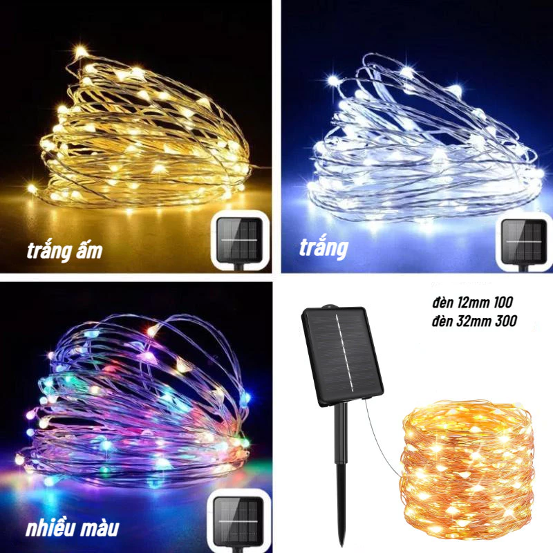32M 300LEDS / 12M 100LEDS Đèn năng lượng mặt trời LED Đèn dây cổ tích chống nước  độ chiếu sáng Dây đèn cho sân vườn Cây