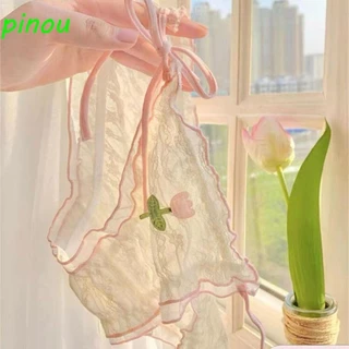 Quần Lót Cổ Thấp POOU, Quần Lót Nơ Ren Hoa Tulip Thêu Nhật Bản, Quần Lót Nữ Dễ Thương Cotton Đáy Quần Nữ Phong Cách Công Chúa Quần Đùi Nữ Nữ