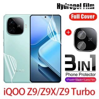 Phim Hydrogel 3in1 Cho iqoo Z9 Z9X Turbo 5G 2024 Mặt Trước Mặt Sau Bảo Vệ Toàn Diện Ống Kính Máy Ảnh Trong Suốt Phim Bảo Vệ Màn Hình Mềm