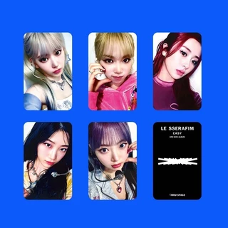 1-5pcs/set LE SSERAFIM 3rd mini Album EASY Photocards K4 POP M2U ALADIN idol POWER STATION Lucky Lomo Cards SAKURA CHAEWON YUNJIN KAZUHA EUNCHAE SOLO Lesserafim Kpop Postcards