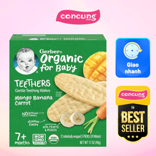 Bánh gạo hữu cơ Gerber Organic vị xoài chuối cà rốt