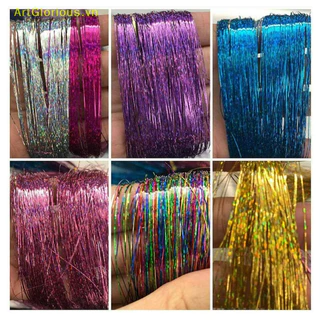 Artglorious 200 Dây Horapic Sparkle Hair Tinsel Extensions Dazzles 90cm Nữ Hippie VN