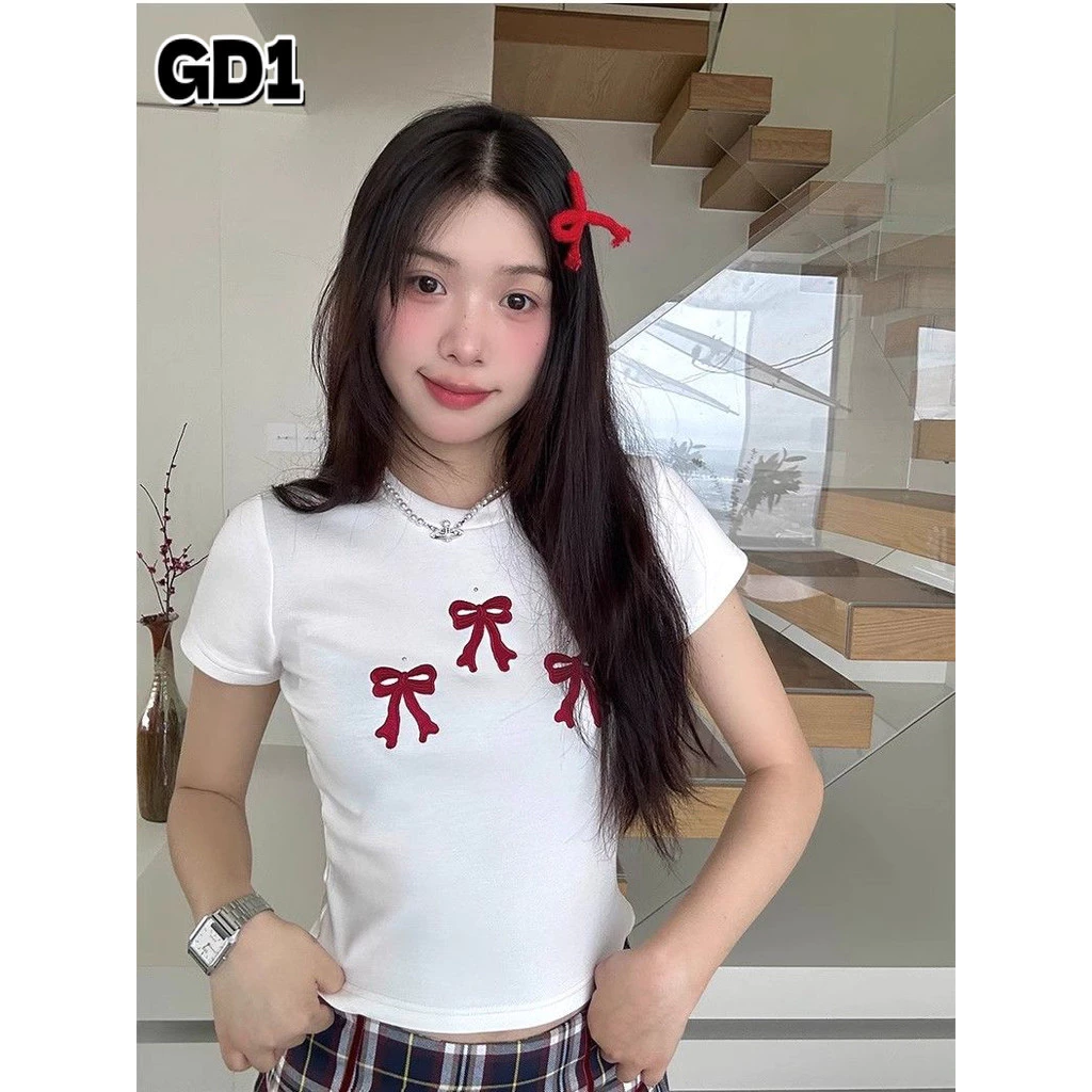 Girl's Paradise áo phông áo thun nữ croptop baby tee hàn quốc Trendy Vintage xu hướng WTX2440SZ7 16Z240418