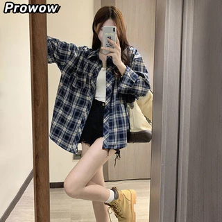 Prowow Áo Sơ Mi áo sơ mi nữ áo kiểu hàn quốc Thoải mái Phong cách ins Fashion WCS2440QP7 16Z240419