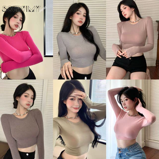 SOERVIMY áo phông áo thun nữ croptop baby tee Phong cách Cổ điển Comfortable Fashion WTX2440BJZ 19Z240511