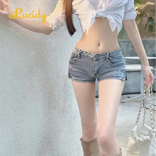 Lucidy quần short nữ quần đùi nữ jean Phong cách casual Độc đáo Durable WLK2450KN9 20Z240512
