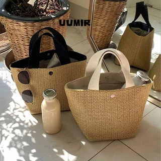 UUMIR Túi Tote Ống Hút Túi Xách Nữ Mùa Hè Hàng Ngày Totes Handmade