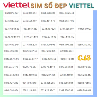 C13) Sim Viettel,Đầu Số 0389,0979,0988,0968,0333,0368,0399,Tự chọn số, Đăng ký chính chủ MIỄN PHÍ