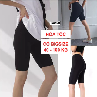 Quần legging lửng ngố vải thun CAO CẤP lưng cao không lộ TAM GIÁC tập thể dục gym biker có bigsize - ENVI