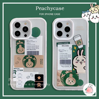 Ốp điện thoại nhãn Kawaii Chiikawa Rabbit Star Bucks Tương thích cho iPhone 15 14 Plus 13 12 11 Pro Max 15plus TPU 3 trong 1 Ốp lưng có thể tháo rời Vỏ chống sốc