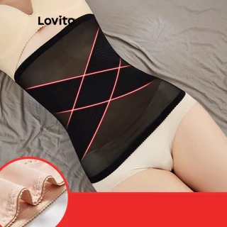 Lovito Quần định hình Criss Cross trơn thông thường cho nữ LNE58482