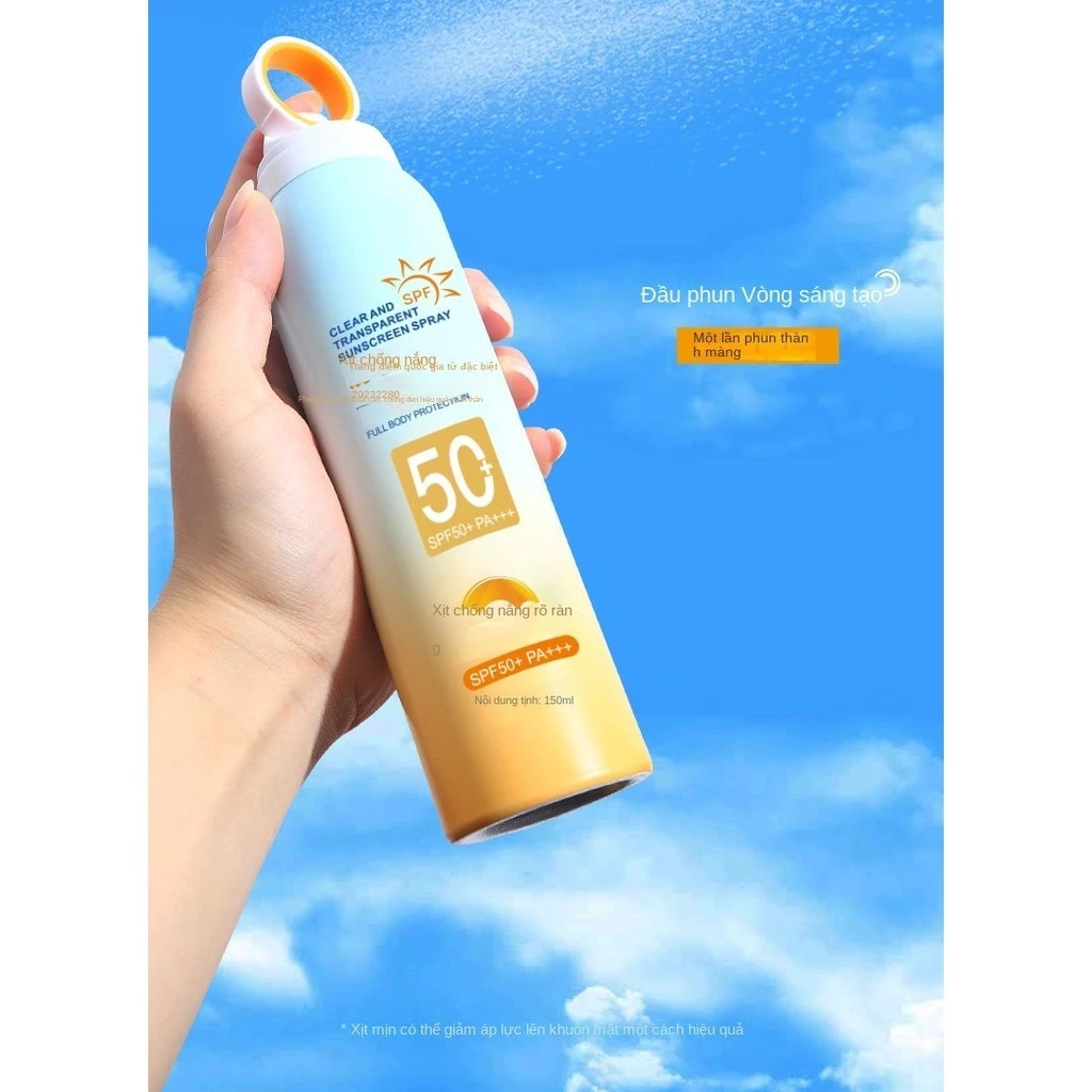 Xịt Chống Nắng Trong Suốt SPF50 + Khẩu Độ Nhỏ Kem Chống Nắng Công Suất Cao Sữa Dưỡng Toàn Thân Làm Mới Cô Lập Tia Cực Tím