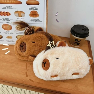 Dễ Thương Capybara Sang Trọng Hộp Đựng Mỹ Phẩm Túi Chuột Lang Bút Túi Dung Tích Lớn Túi Đựng Đồ Dùng Học Tập Hộp Văn Phòng Phẩm Quà Tặng Sinh Nhật