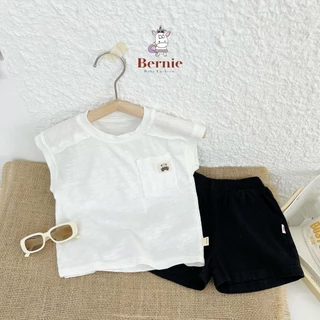 Bộ quần áo tanktop ba lỗ kèm quần kaki cho bé trai phong cách hàn quốc 1 tới 7 tuổi BERNIE