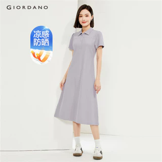 GIORDANO WOMEN Ice cooling exposed seam short sleeve dress 13464217