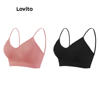 Lovito Áo Bralette cơ bản đơn giản thông thường dành cho nữ LNE57435