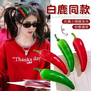 Mô Phỏng Vui Nhộn Pepper Kẹp Tóc Dễ Thương Ngộ nghĩnh Nổ Kẹp Nữ Thời Trang Phụ Kiện Tóc